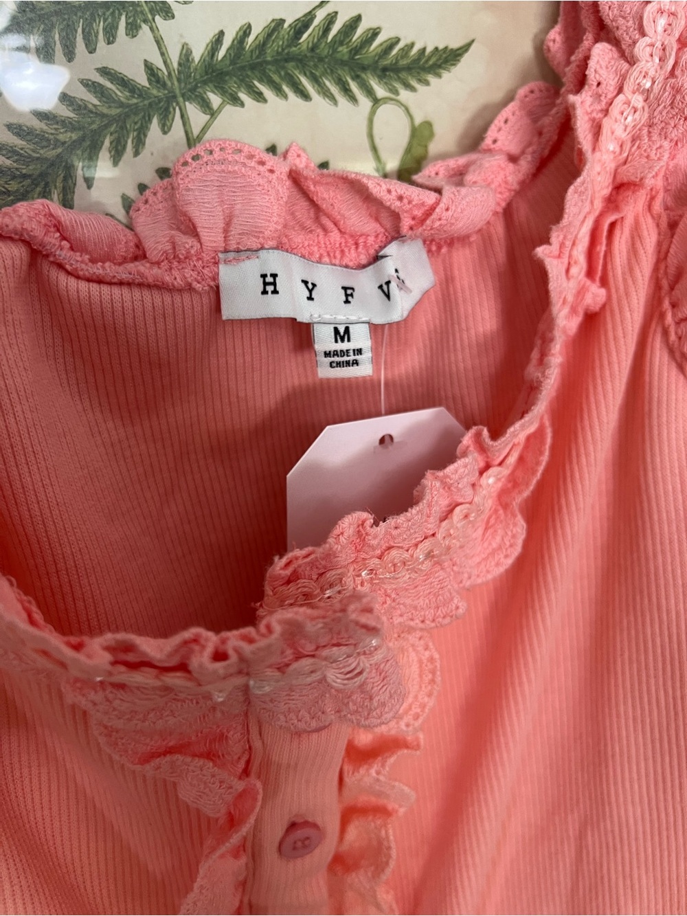 Pink Ruffle Button-Front Corset Tank - Picture 2 of 4